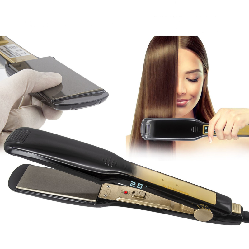 Titanium Flat Iron Curler with Digital Temperature Display