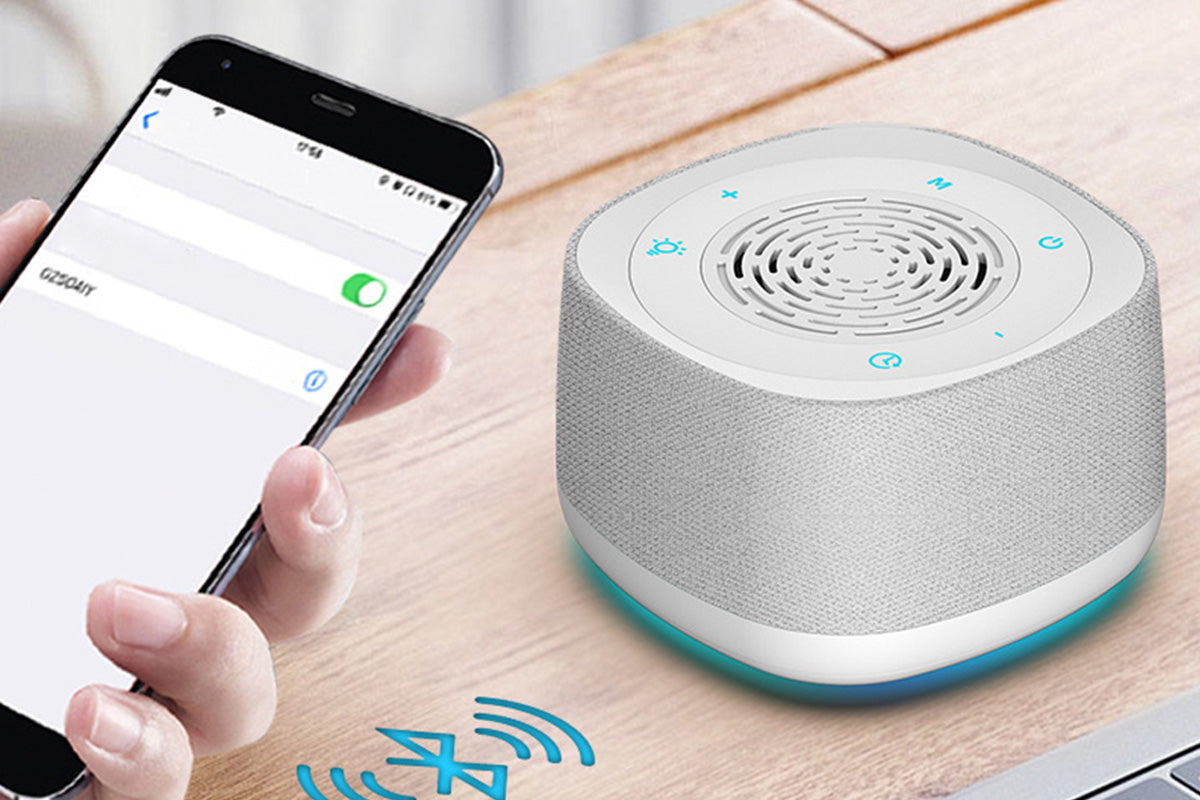 White Noise Sound Machine with Alarm Clock and Breathing Light