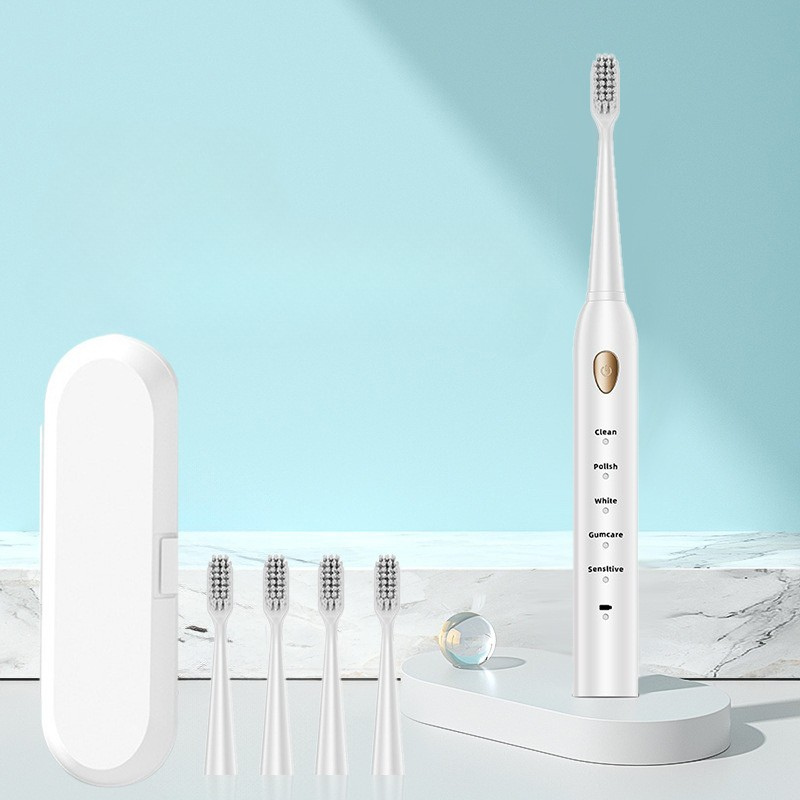 Rechargeable Electric Toothbrush with Multiple Brush Heads