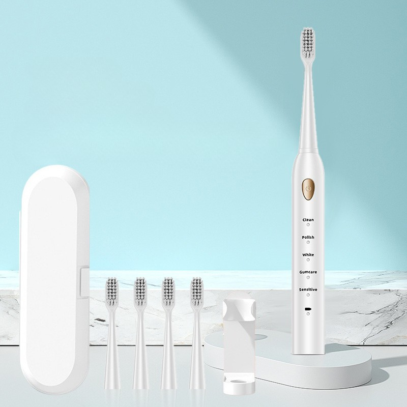 Rechargeable Electric Toothbrush with Multiple Brush Heads