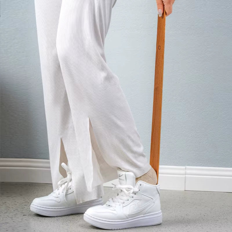 Wooden Shoehorn with Magnetic Wall Mount