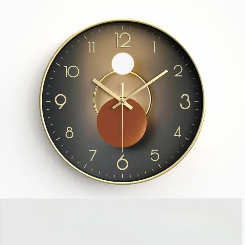 Circular Decorative Wall Clock with Non-Ticking for Living and Bedroom