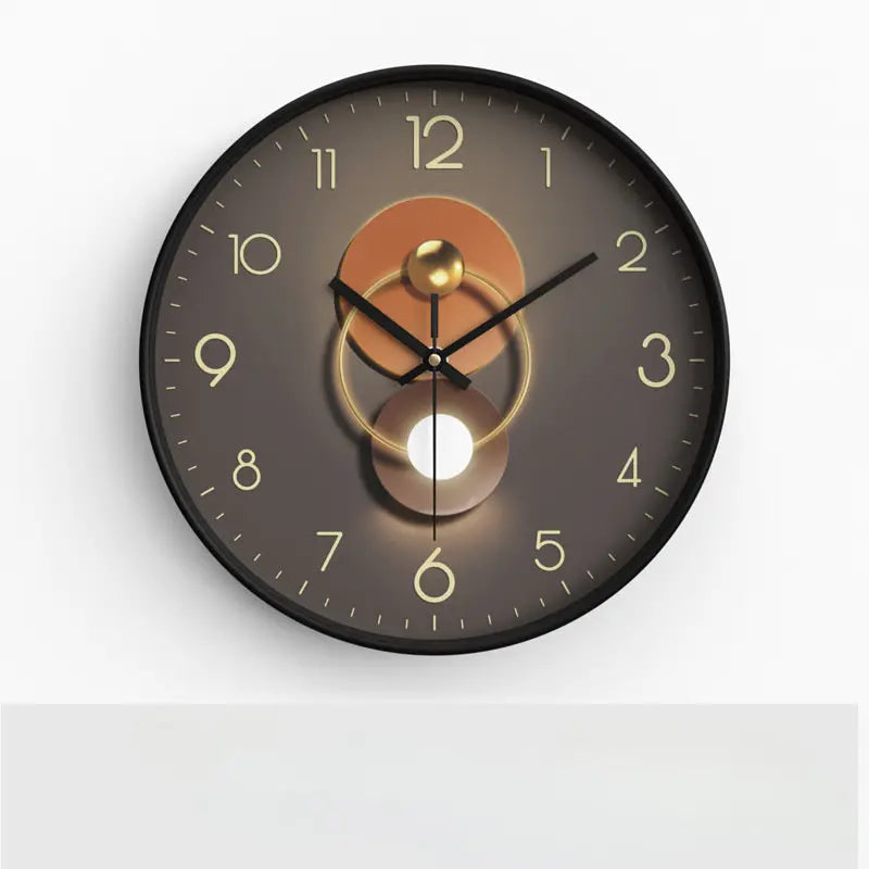 Circular Decorative Wall Clock with Non-Ticking for Living and Bedroom