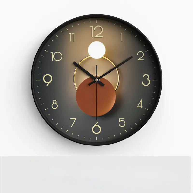 Circular Decorative Wall Clock with Non-Ticking for Living and Bedroom