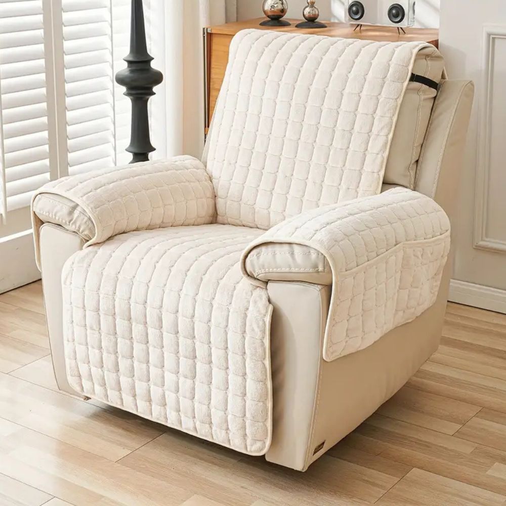 Recliner Cover with Plush Texture and Protective Arm Covers