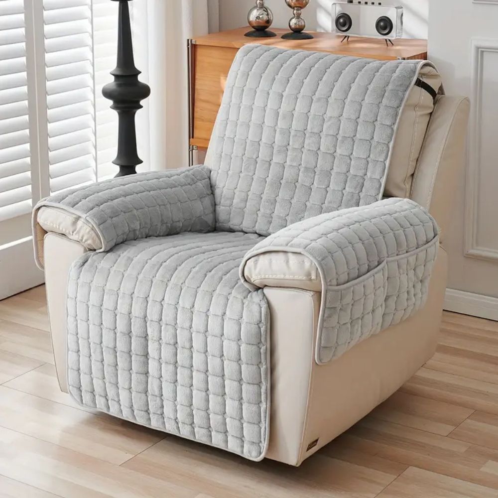 Recliner Cover with Plush Texture and Protective Arm Covers