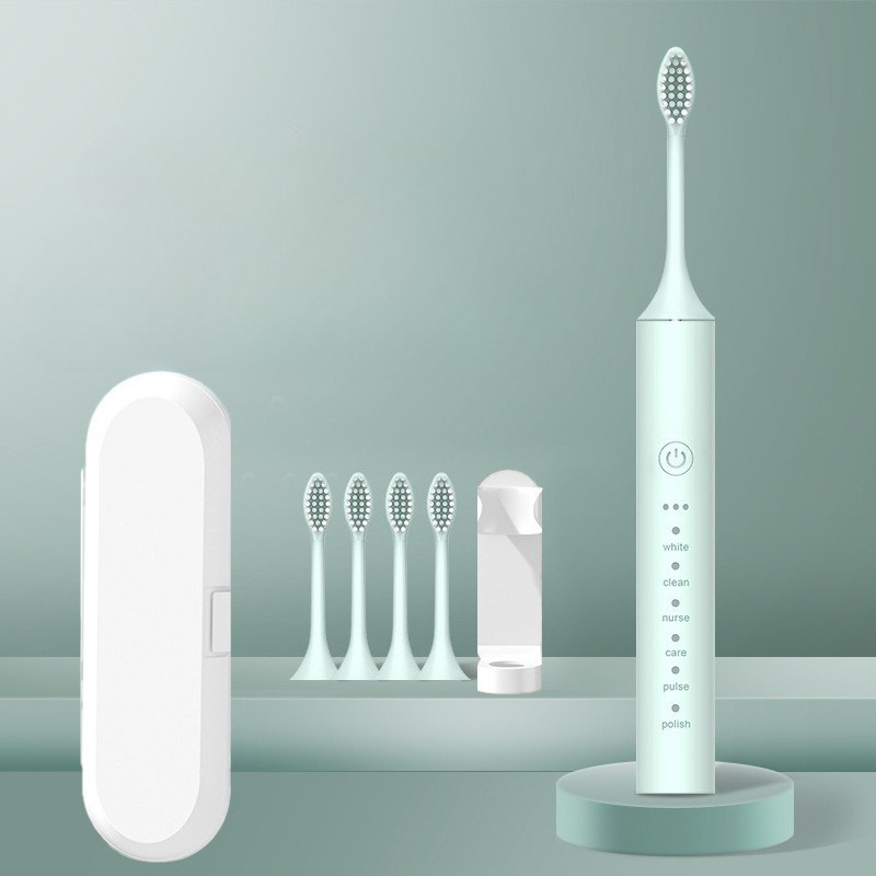 Rechargeable Electric Toothbrush with Multiple Brush Heads