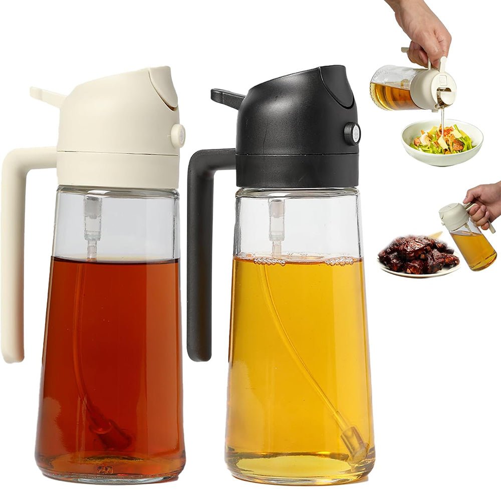 Two in One Spray and Pour Oil Dispenser Bottle for Kitchen Use