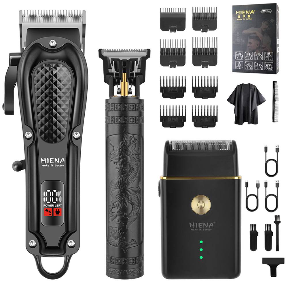 Professional Hair and Beard Grooming Kit with LED Display