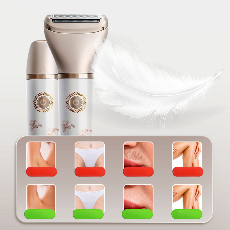 Electric Lady Shaver with Dual-Head Wet and Dry Use