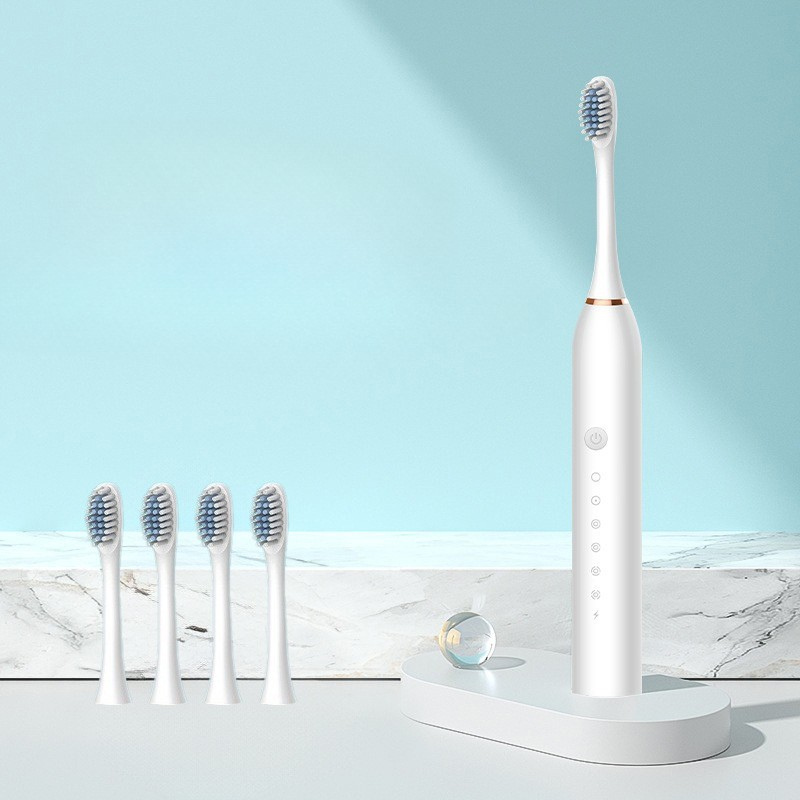 Rechargeable Electric Toothbrush with Multiple Brush Heads