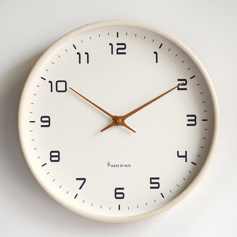 Circular Wooden Frame Wall Clock with Silent Movement