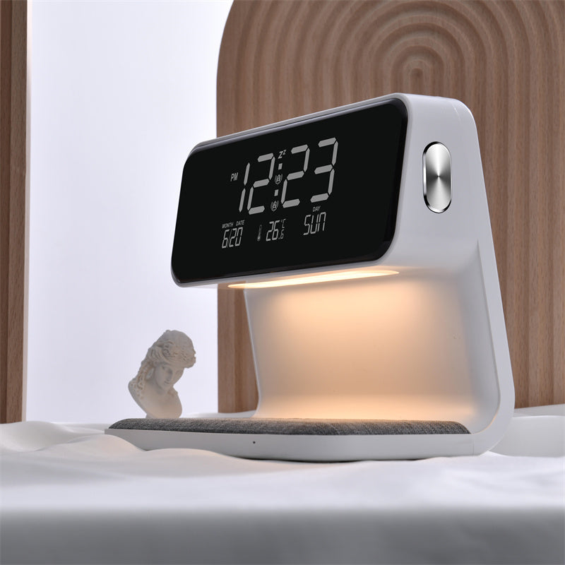 Digital 3-in-1 Bedside Lamp with Wireless Charger