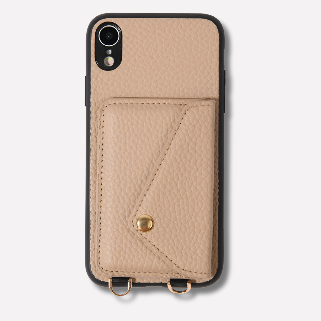 Leather Crossbody Phone Case with Lanyard and Card Holder