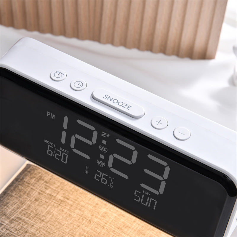 Digital 3-in-1 Bedside Lamp with Wireless Charger
