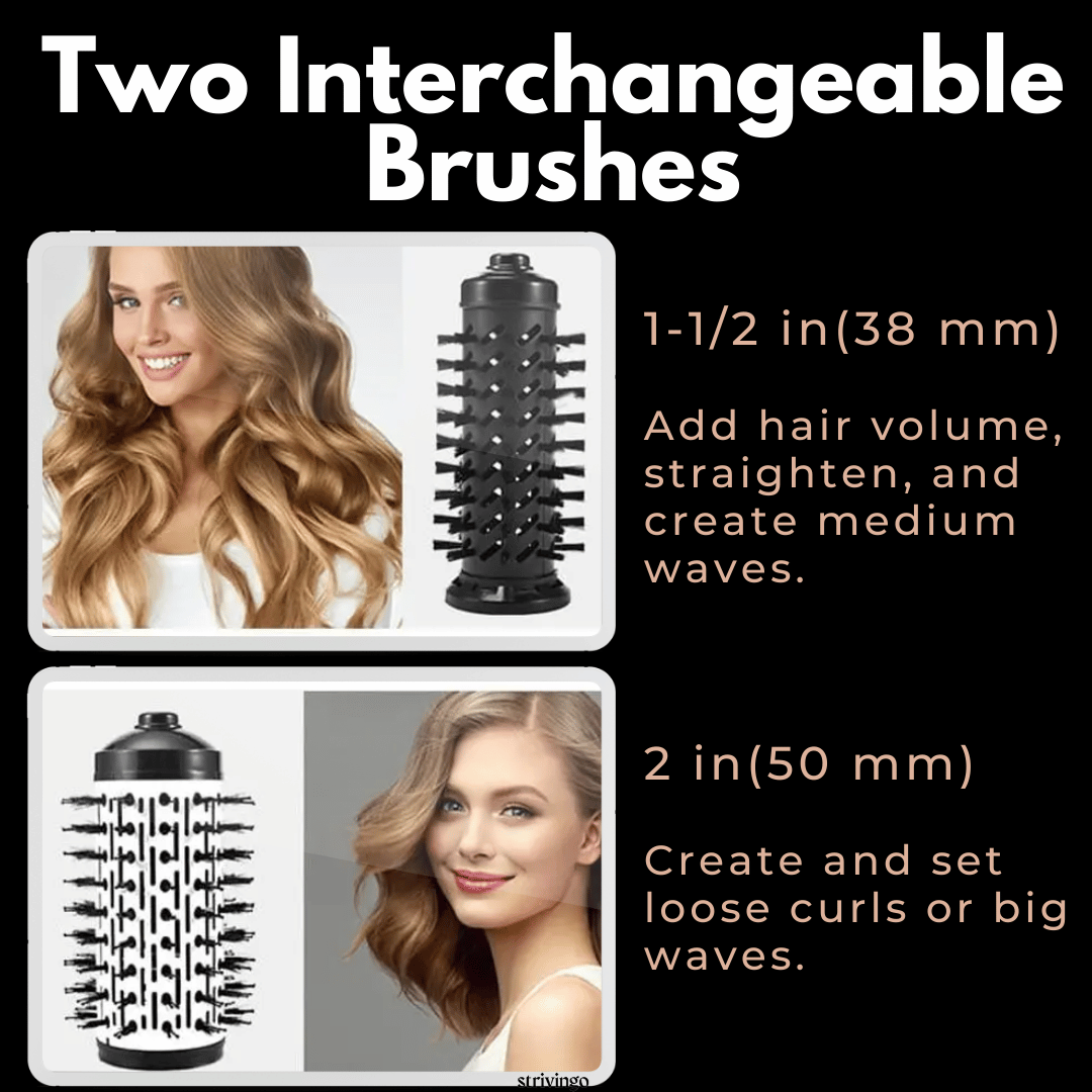3-in-1 Rotating Hair Dryer and Styler with Heat Settings
