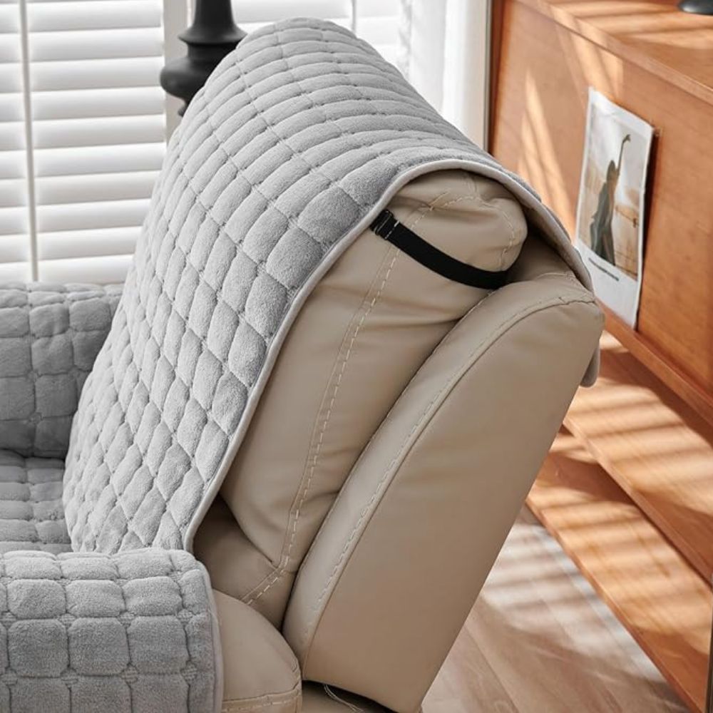 Recliner Cover with Plush Texture and Protective Arm Covers
