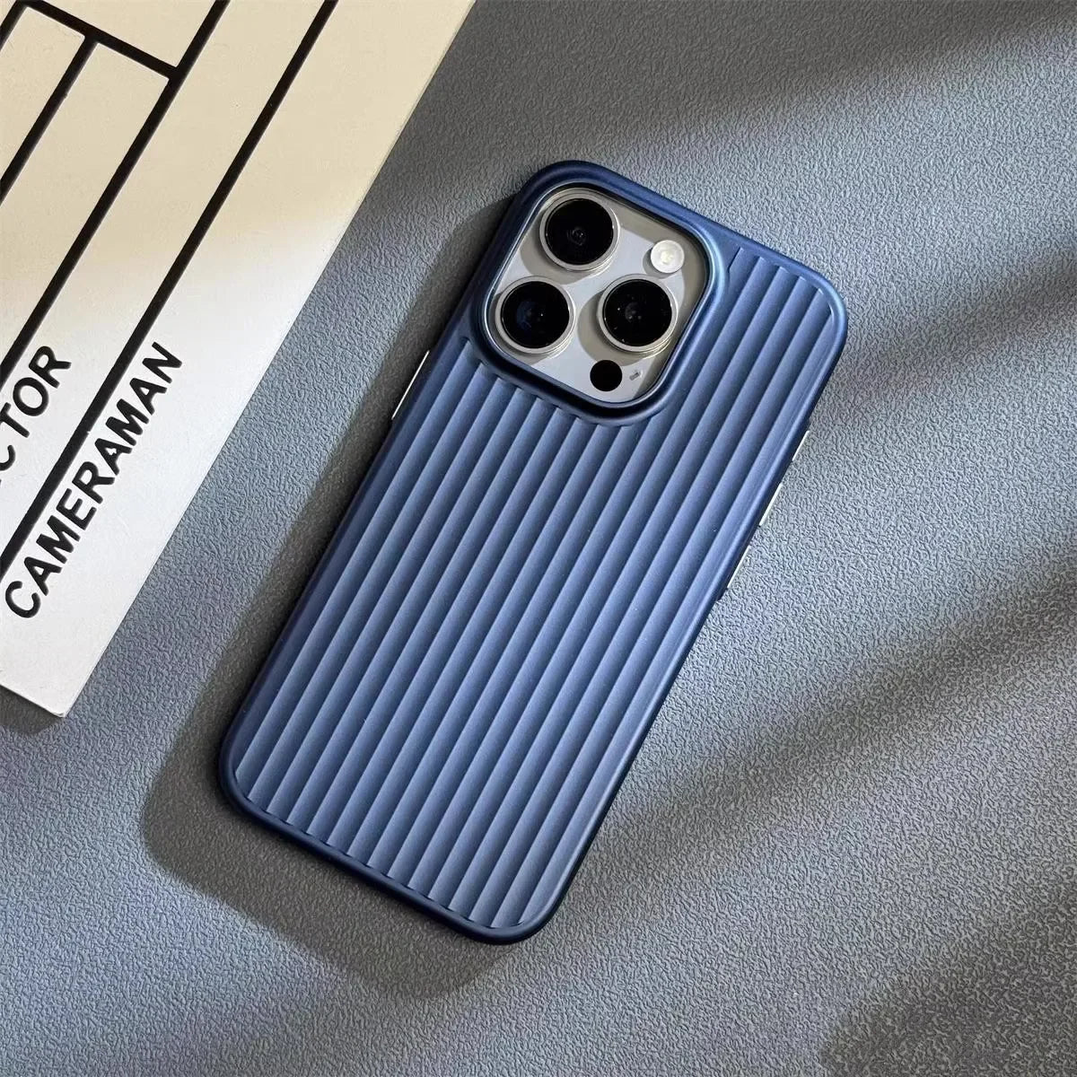 Minimalist Metallic Phone Case with Ribbed Texture