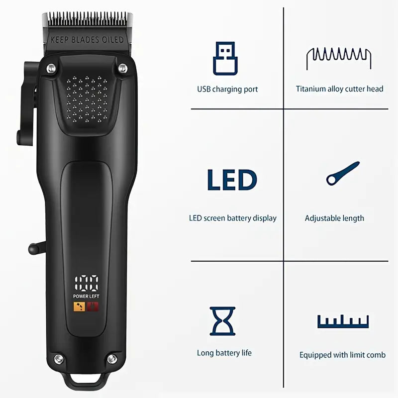 Professional Hair and Beard Grooming Kit with LED Display