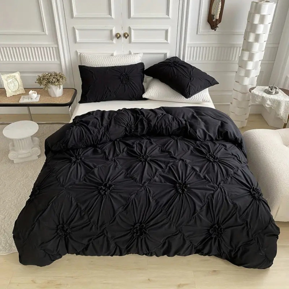 Duvet Cover Set with Elegant Pinch Pleat Design