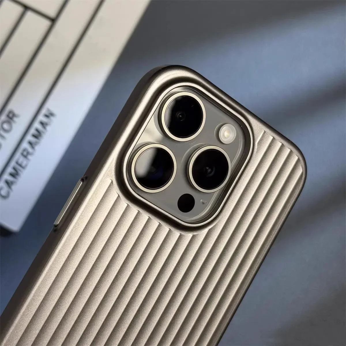 Minimalist Metallic Phone Case with Ribbed Texture