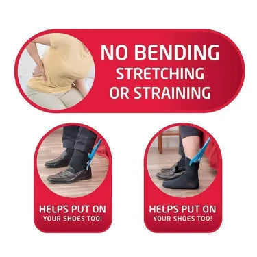 Compression Stocking Aid with Handle and Shoehorn