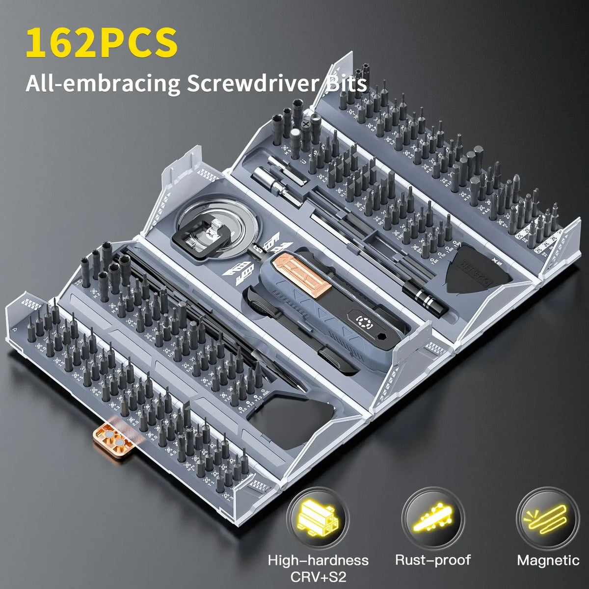 181-Piece Electric Screwdriver Set with Rechargeable Battery