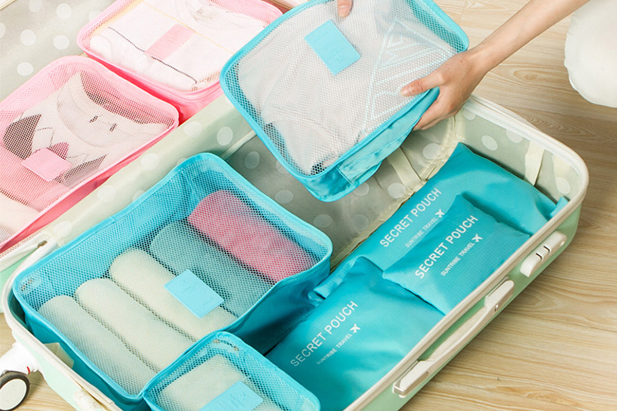 Six Piece Travel Storage Bags Set for Organized Luggage Packing