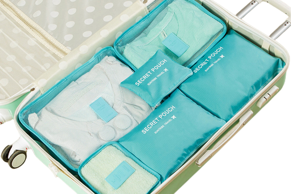 Six Piece Travel Storage Bags Set for Organized Luggage Packing