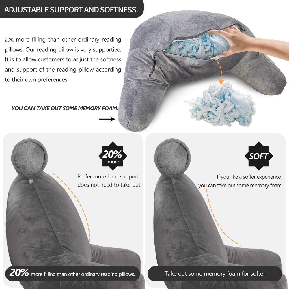 Reading Bed Pillow with Arm Support
