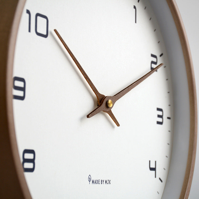 Circular Wooden Frame Wall Clock with Silent Movement