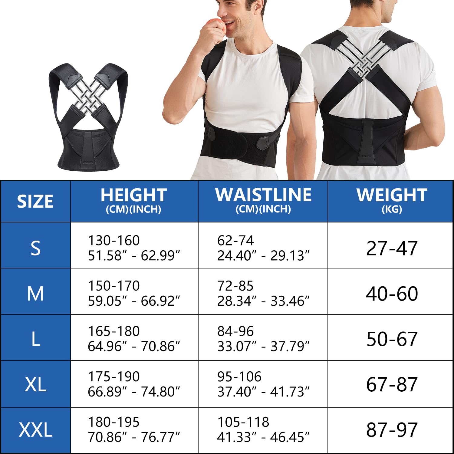 Adjustable Back Posture Corrector with Support Straps