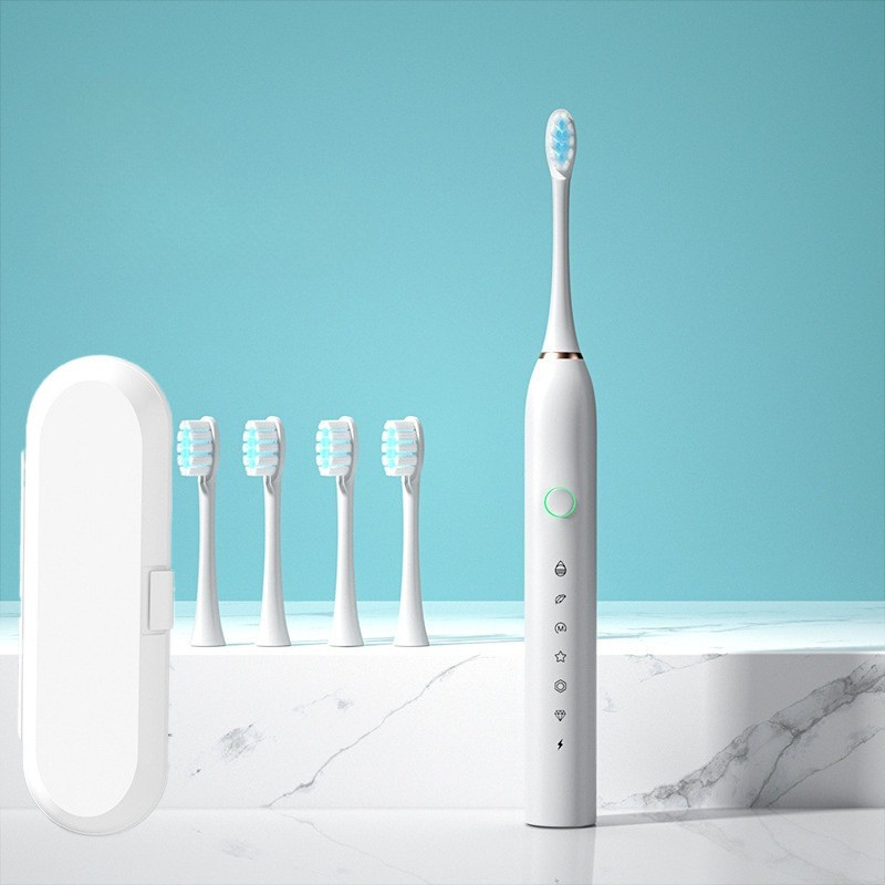 Rechargeable Electric Toothbrush with Multiple Brush Heads