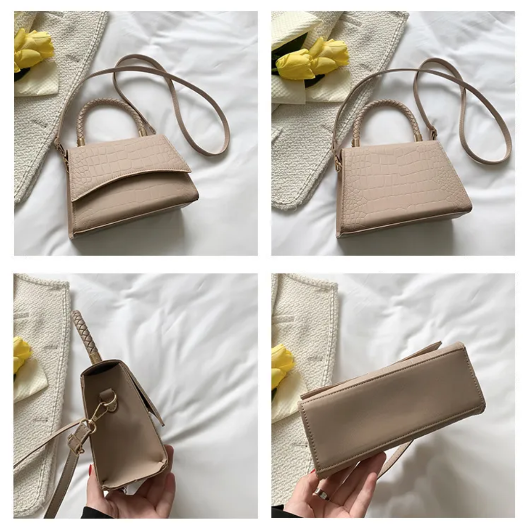 Elegant Leather Handbag with Top Handle
