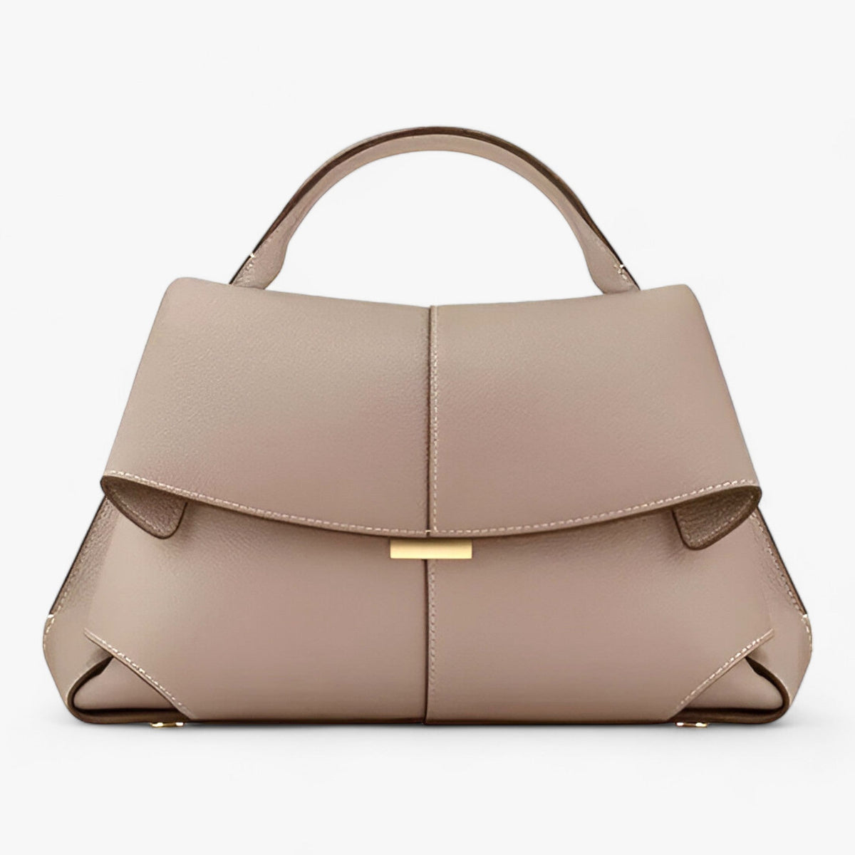 Elegant Leather Handbag for Women - Pleated Single