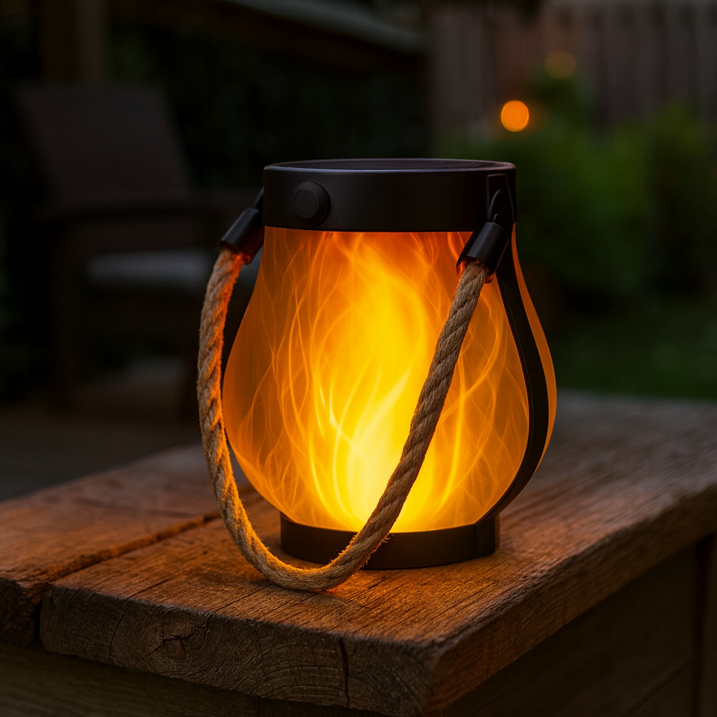 Solar Lantern Light with Flickering Flame Effect