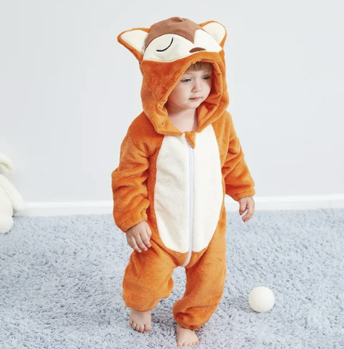 Baby Animal Onesie Costume with Soft Plush Fabric
