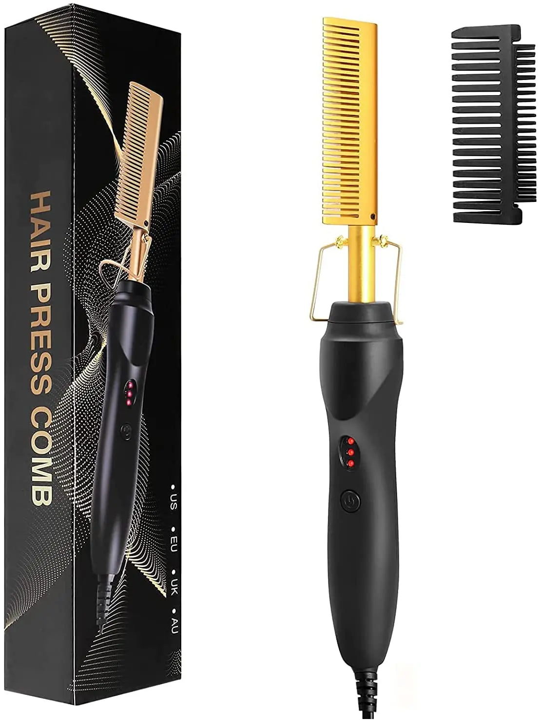 Portable Electric Comb for Curler and Straight Hair Styling