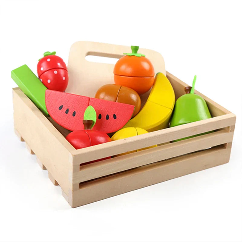 Montessori Wooden Fruits & Vegetables Kitchen Toy Set