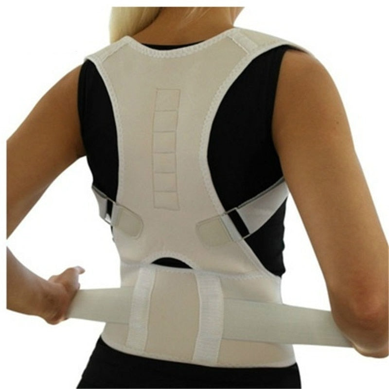 Adjustable Magnetic Back Support Brace with Posture Alignment