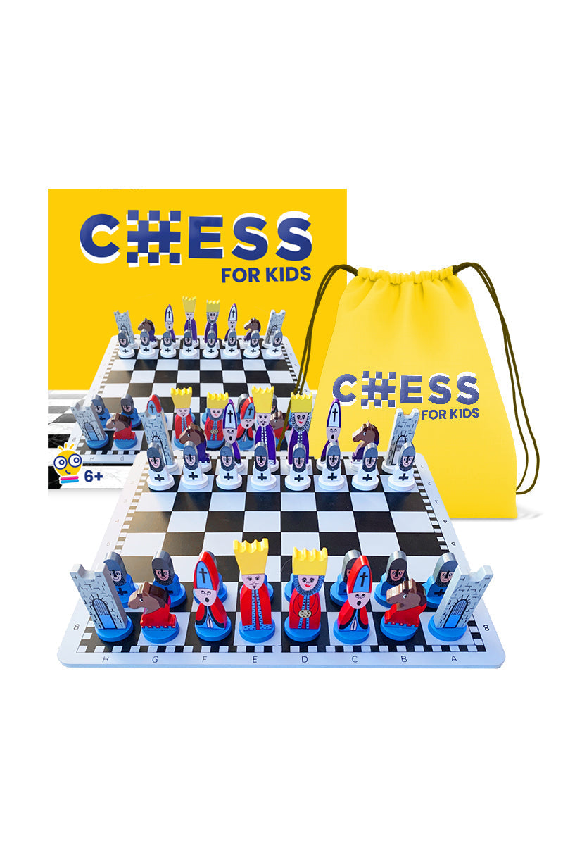 Wooden Chess Set for Kids with Educational Strategy Play
