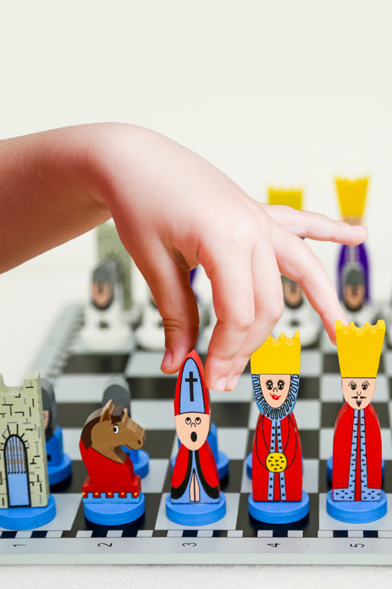 Wooden Chess Set for Kids with Educational Strategy Play