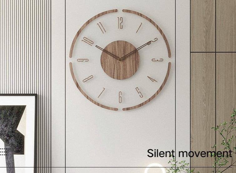 Nordic Style Solid Wood Wall Clock for Home Decor
