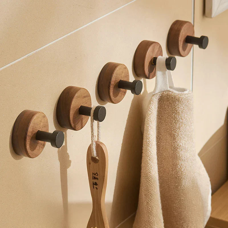 Self Adhesive Wood and Metal Wall Hook - Hanging Rack