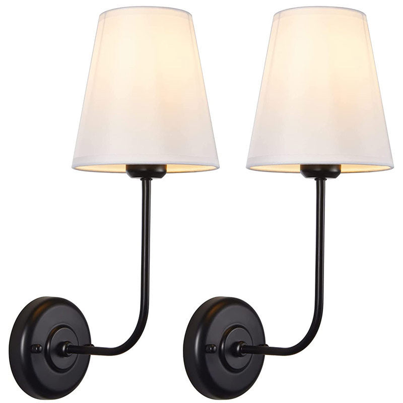 Modern Wall Sconce with Brass Arm and Linen Shade