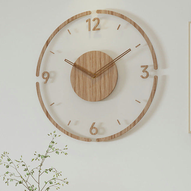 Nordic Style Solid Wood Wall Clock for Home Decor
