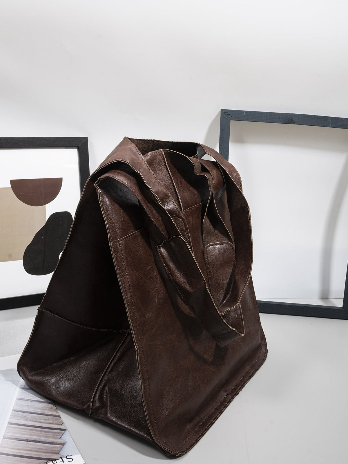 Leather Tote Bag for Women with Shoulder Straps