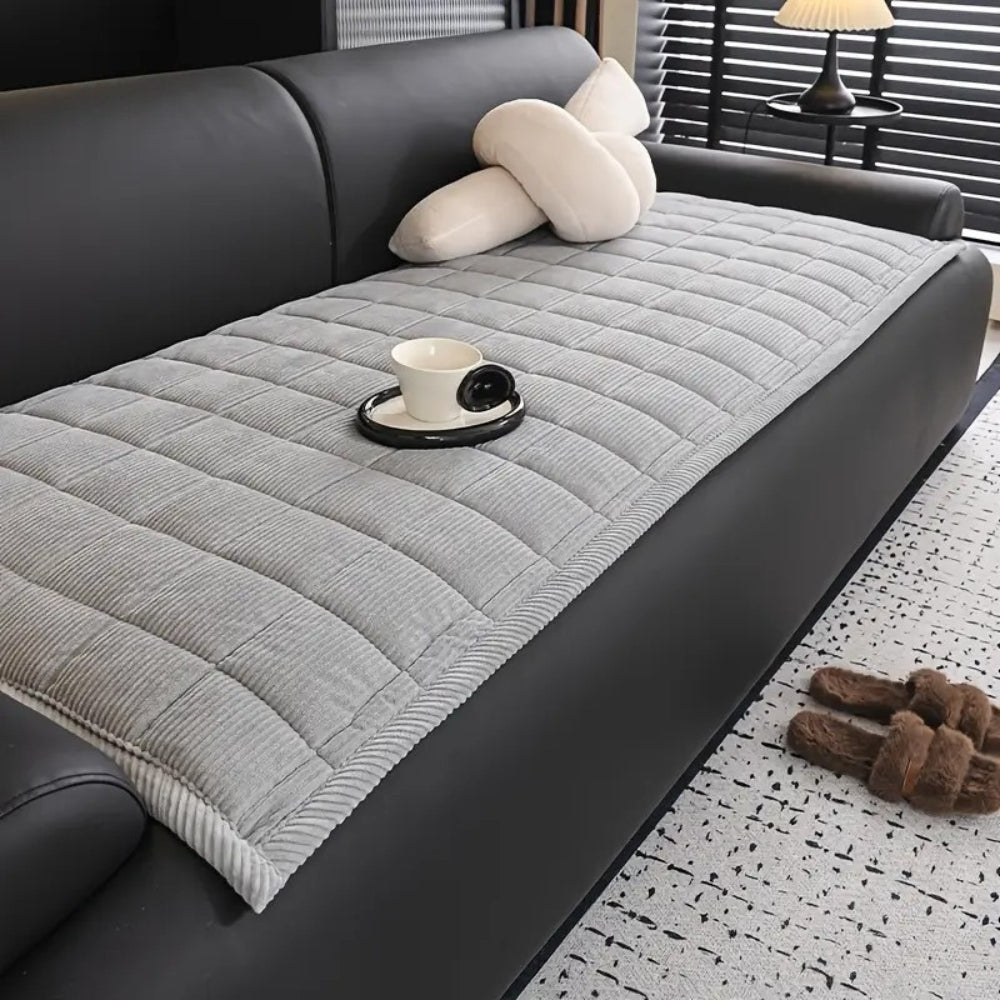 Quilted Couch Cover with Non Slip Backing for Furniture Protection