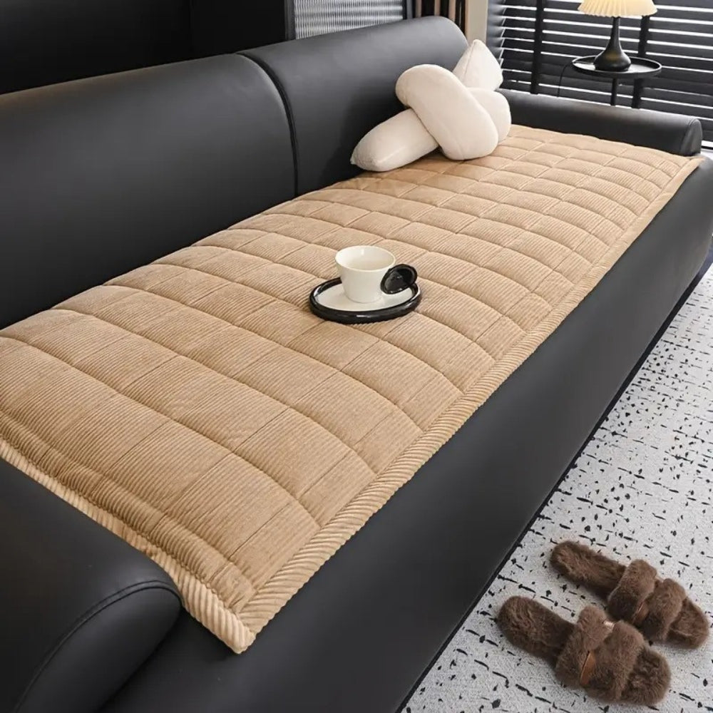 Quilted Couch Cover with Non Slip Backing for Furniture Protection