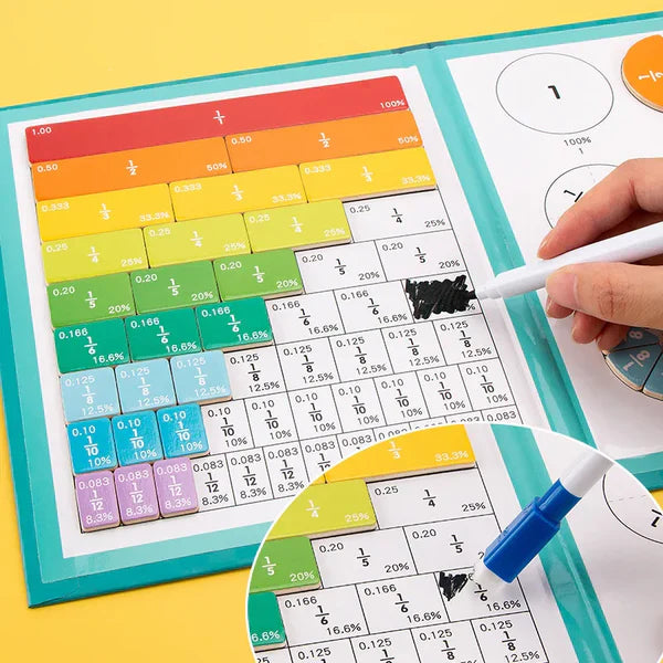 Magnetic Fractions Book - Montessori Learning for Kids